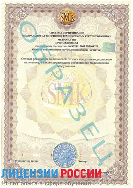 Образец сертификата соответствия (приложение) Каневская Сертификат ISO 13485
